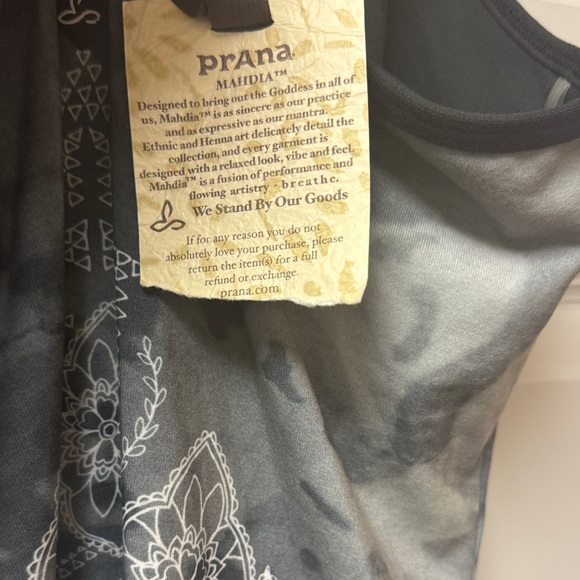 Prana Mahdia V-next Tank Top Black and Gray with Delicate Design - Size M - Picture 7 of 14